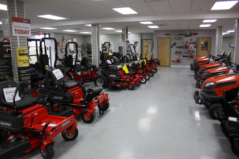 Martin's Repair Shop showroom floor - Snapper Mowers